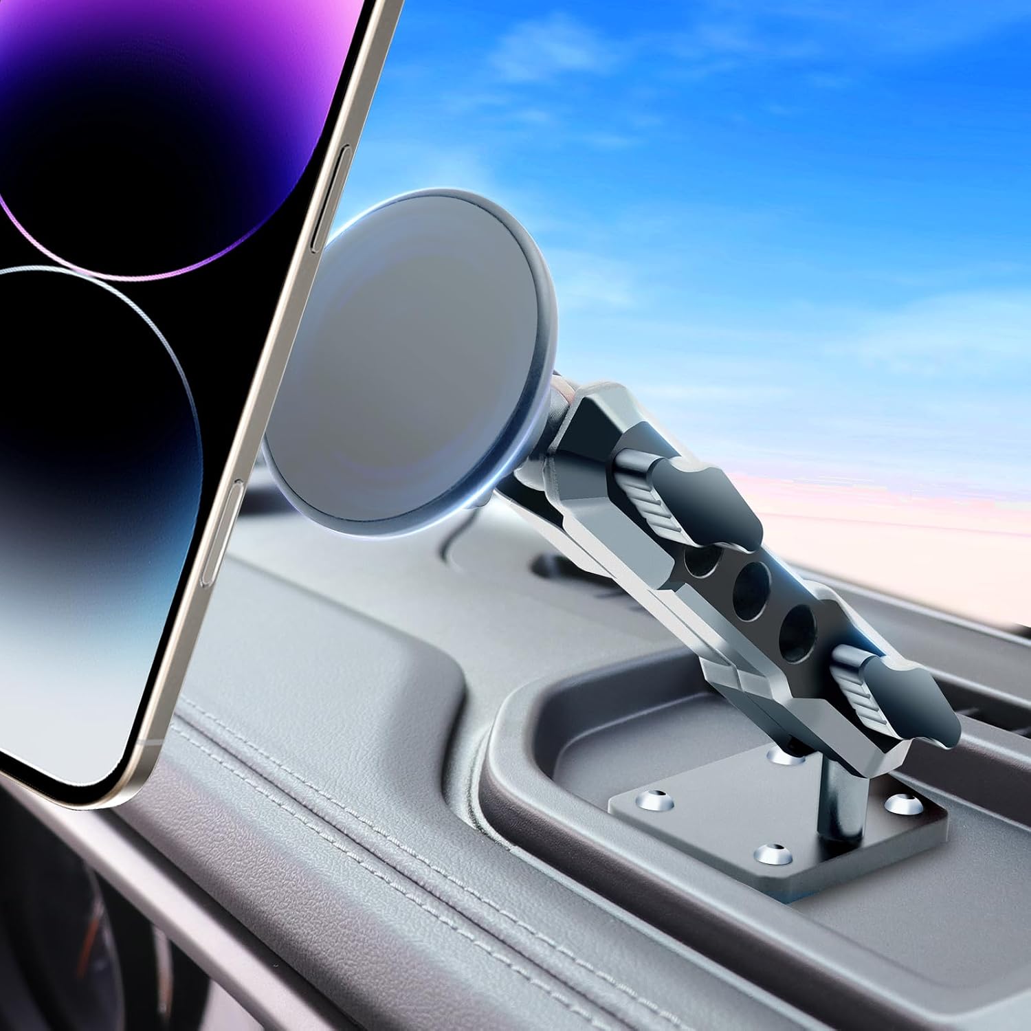 b0dxt6fr8c 2 Magsafe Phone Mount for 2024-2026 Jeep Wrangler JL JLU Gladiator JT 4XE