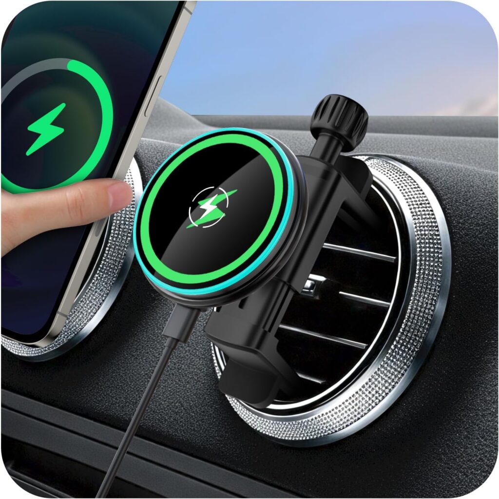 Home Qi2 Certified 15W Fast Charging Wireless Phone Holder for Jeep Wrangler JL(2018-2025) Gradiator (2020-2024) Compass (200